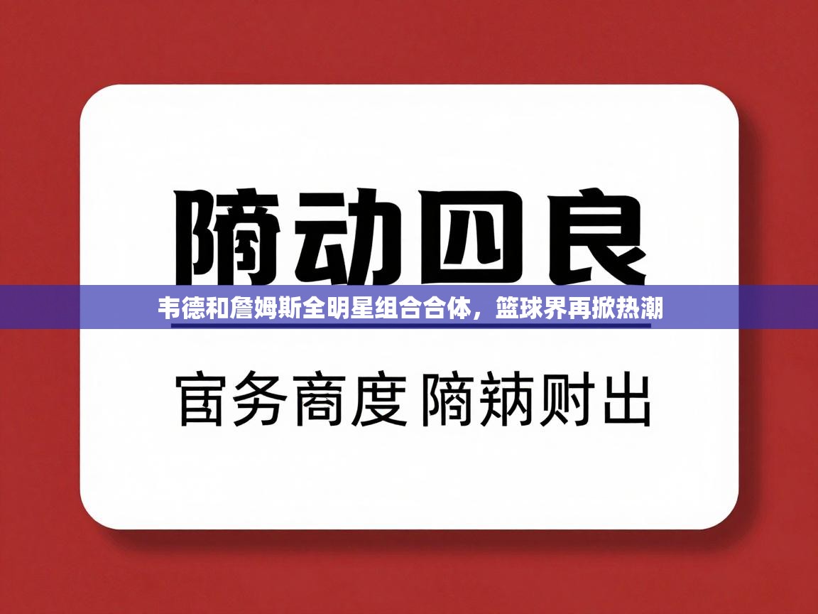 韦德和詹姆斯全明星组合合体，篮球界再掀热潮  第2张
